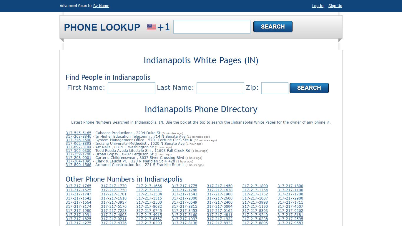 Indianapolis White Pages - Indianapolis Phone Directory Lookup